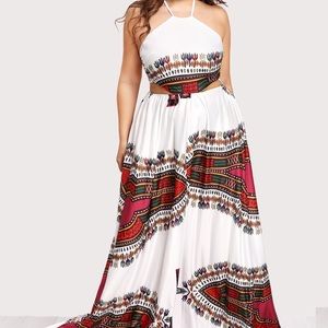 Lace-up Backless Maxi Dress